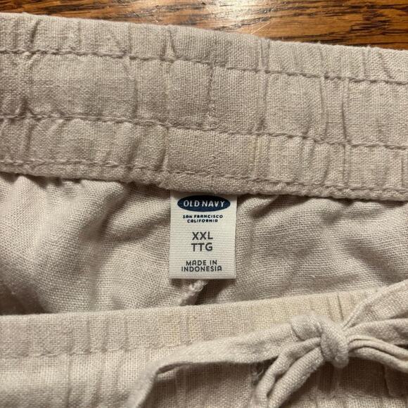 Old Navy Linen Blend Pants Women's Size XXL Drawstring Straight Leg Beach Vacay - Picture 3 of 10